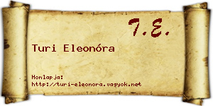 Turi Eleonóra névjegykártya